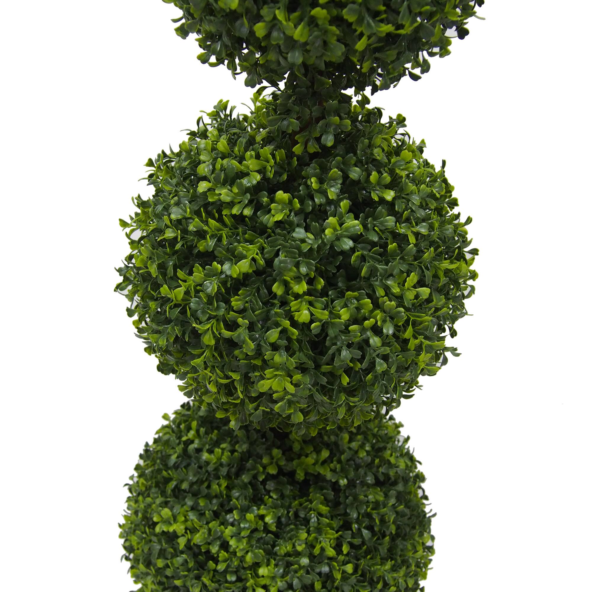 4ft. Artificial Triple Ball Green Boxwood Topiary